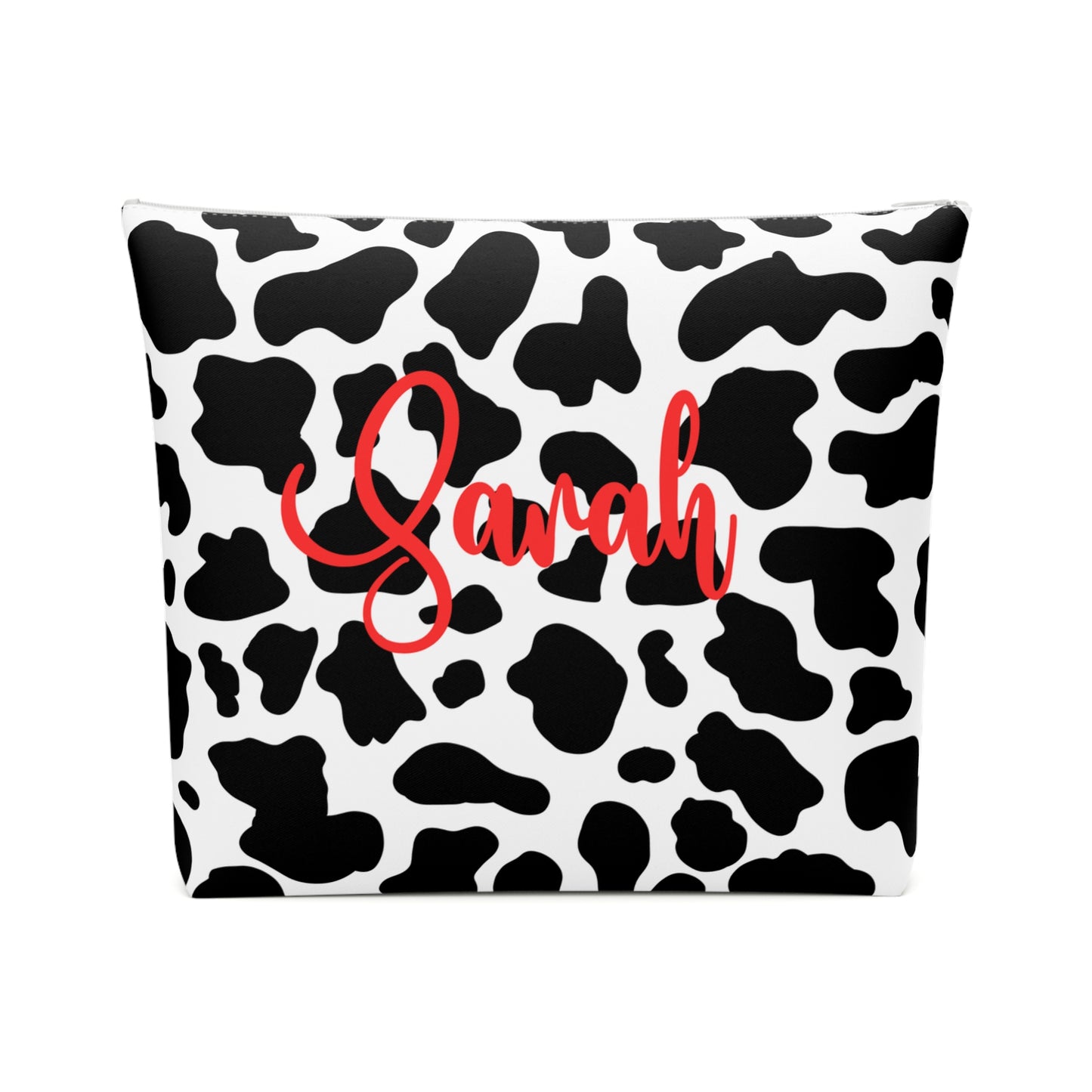 Personalized Cow Print Cosmetic Bag | Stylish Makeup Organizer, Gift for Her, Travel Essentials, Custom Name Pouch