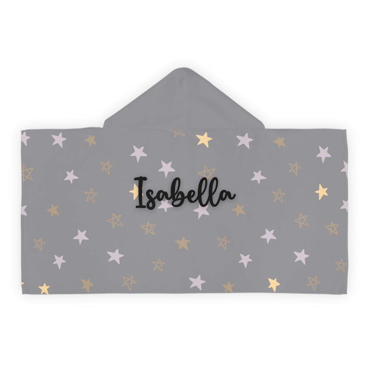 Personalized Youth Hooded Towel for Kids, Bath Time Essential, Pool Day Fun, Cozy Cover-Up, Starry Design, Custom Name Towel
