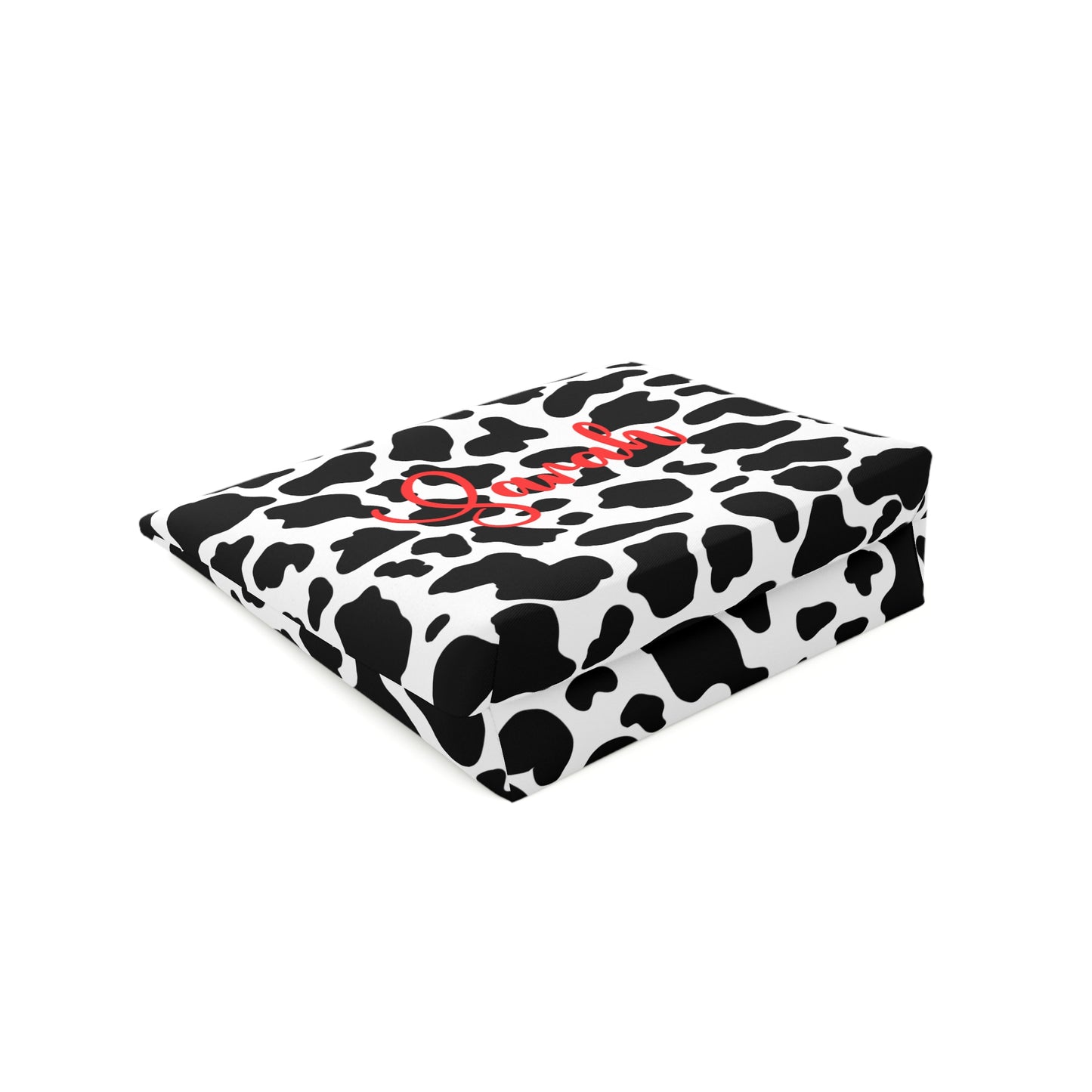 Personalized Cow Print Cosmetic Bag | Stylish Makeup Organizer, Gift for Her, Travel Essentials, Custom Name Pouch