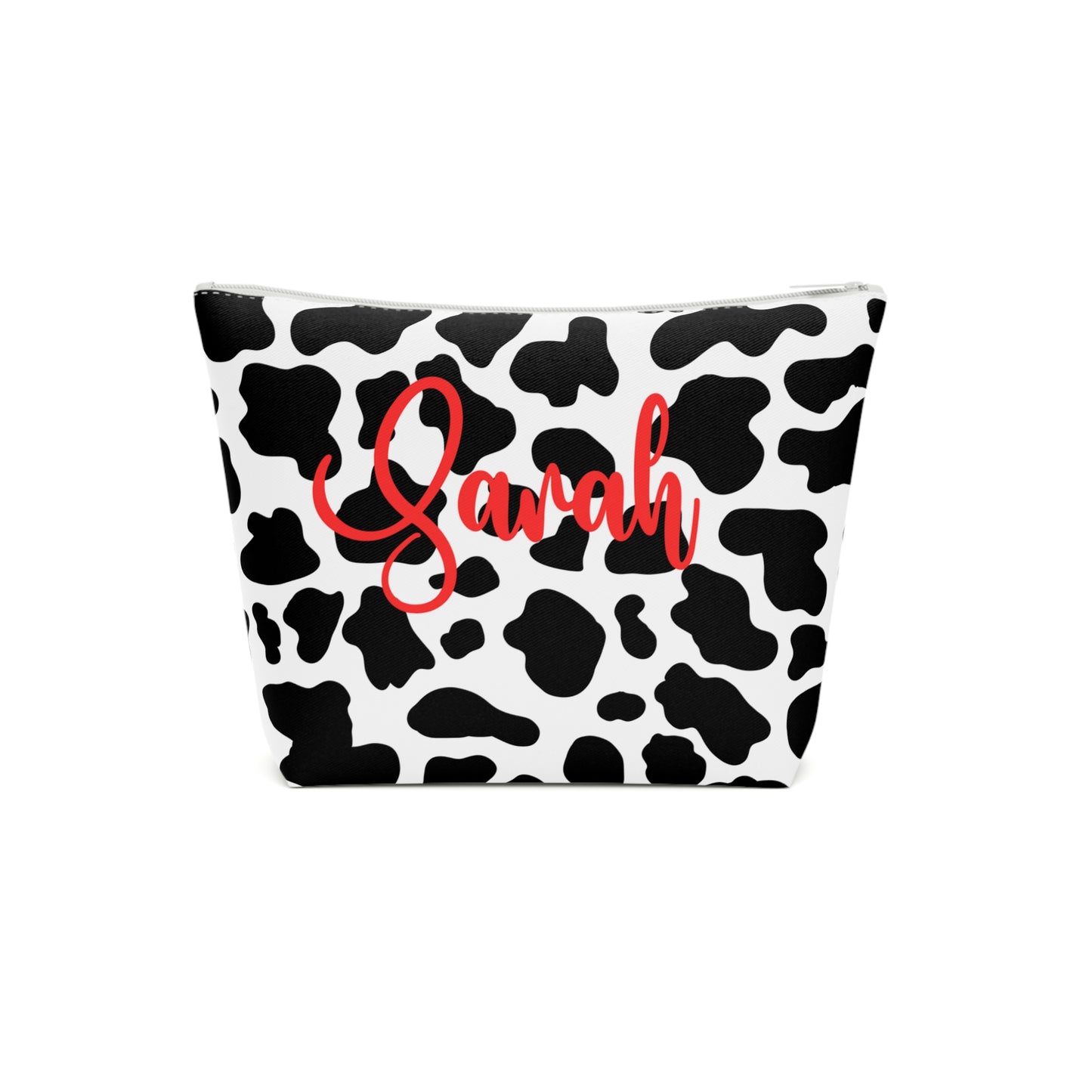 Personalized Cow Print Cosmetic Bag | Stylish Makeup Organizer, Gift for Her, Travel Essentials, Custom Name Pouch
