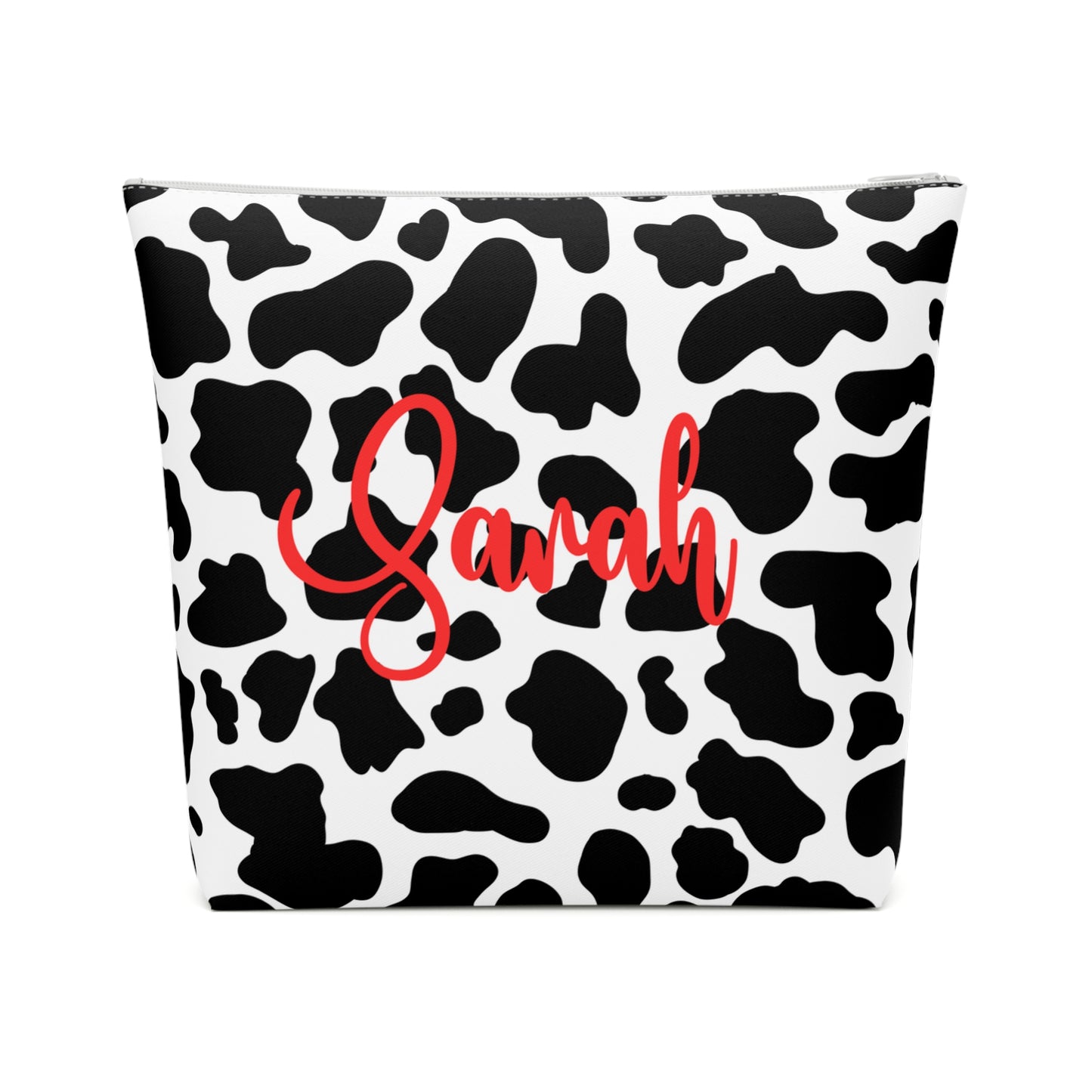 Personalized Cow Print Cosmetic Bag | Stylish Makeup Organizer, Gift for Her, Travel Essentials, Custom Name Pouch