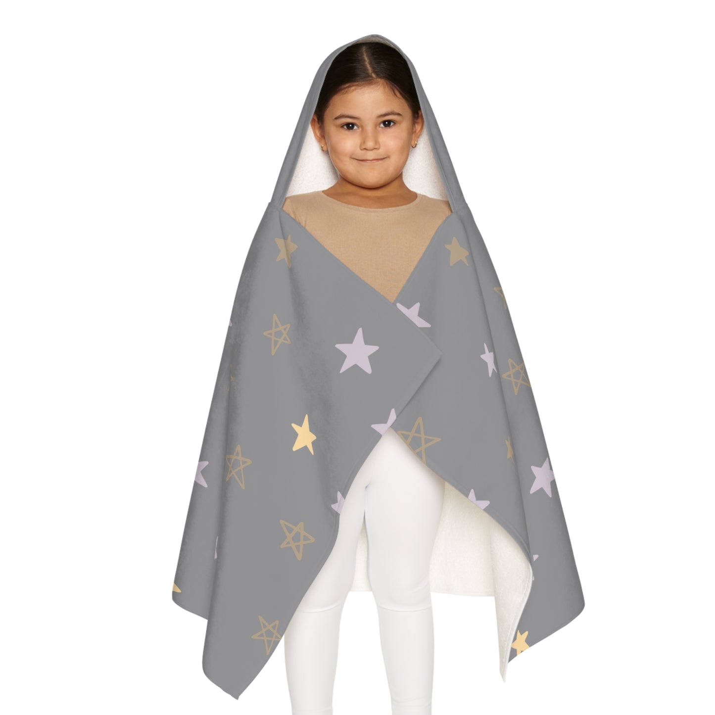 Personalized Youth Hooded Towel for Kids, Bath Time Essential, Pool Day Fun, Cozy Cover-Up, Starry Design, Custom Name Towel