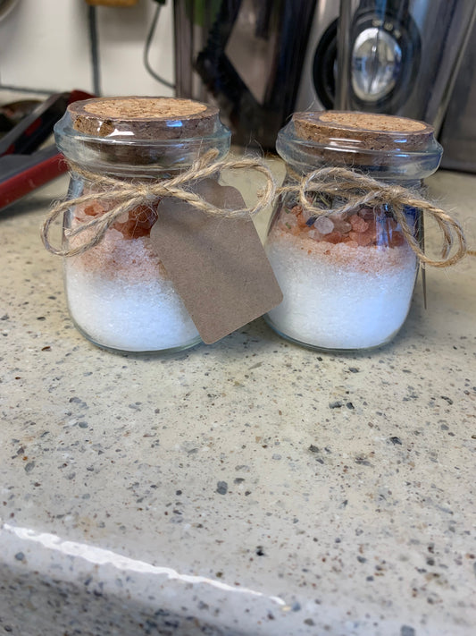 Jasmine Bath Salts in Charming Yogurt Jar with Jute Bow 3.5 oz