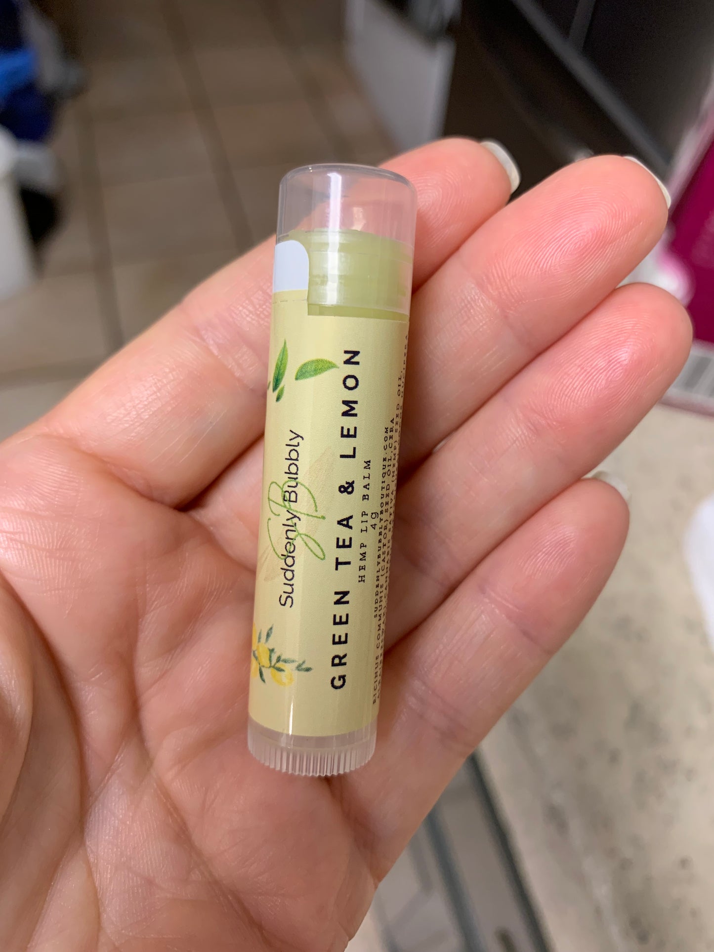 Green tea and lemon Hemp lip balm