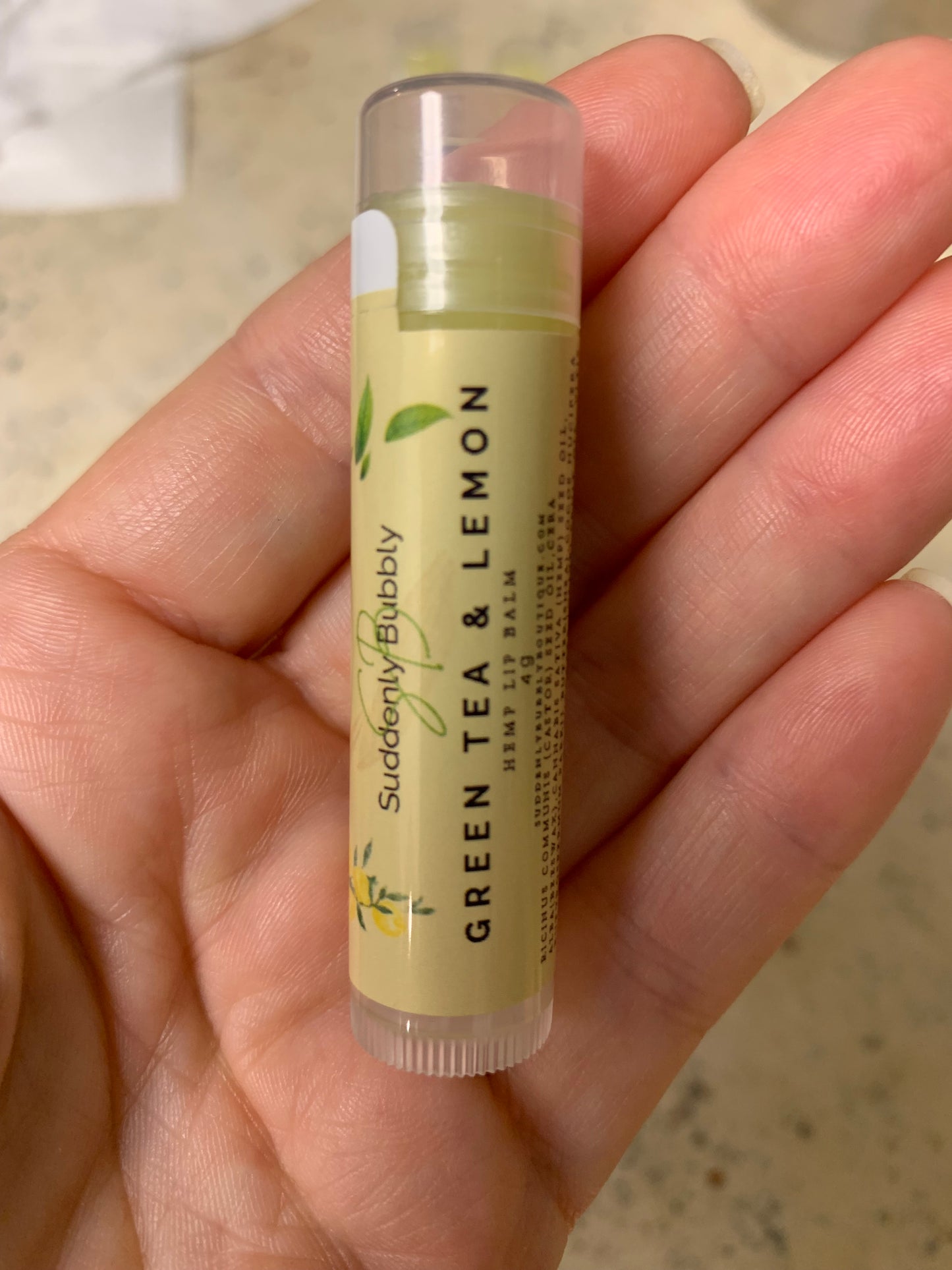 Green tea and lemon Hemp lip balm